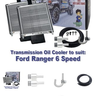 Twin Heavy Duty Transmission Oil Cooler Kit to suit Ford Ranger PX 6R80 6 Speed Auto