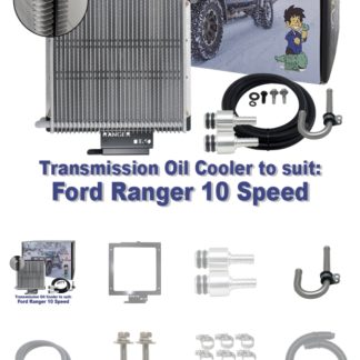 Twin Heavy Duty Transmission Oil Cooler Kit to suit Ford Ranger 10R80 10 Speed Auto