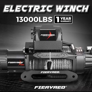 Fieryred 12V 13000LBS Electric Winch Synthetic Rope