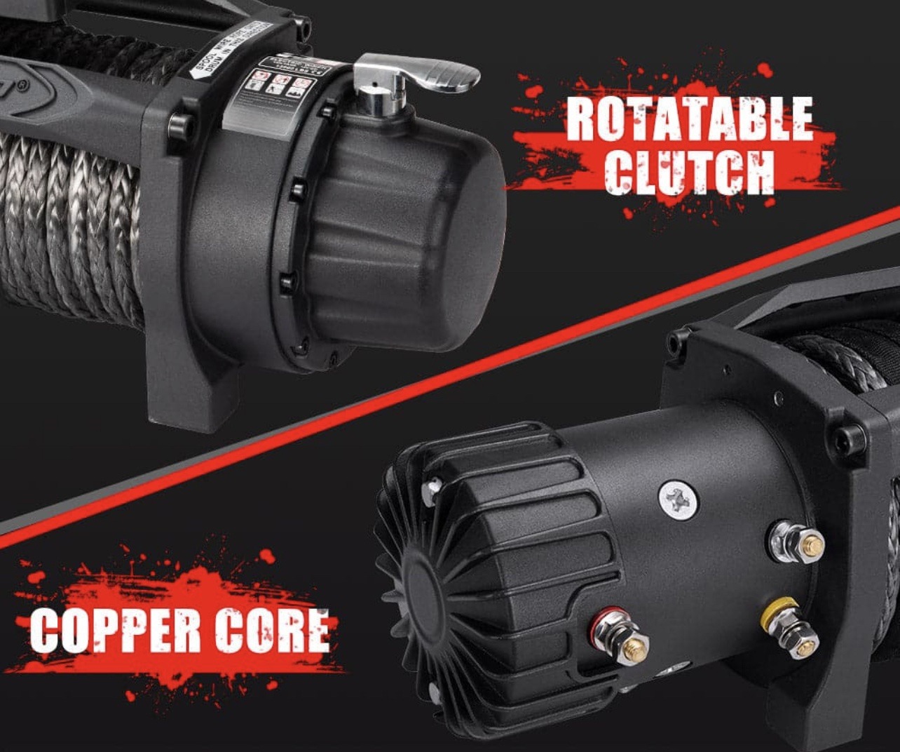 Fieryred 13000lb 12V Electric Winch Synthetic Rope - view 7