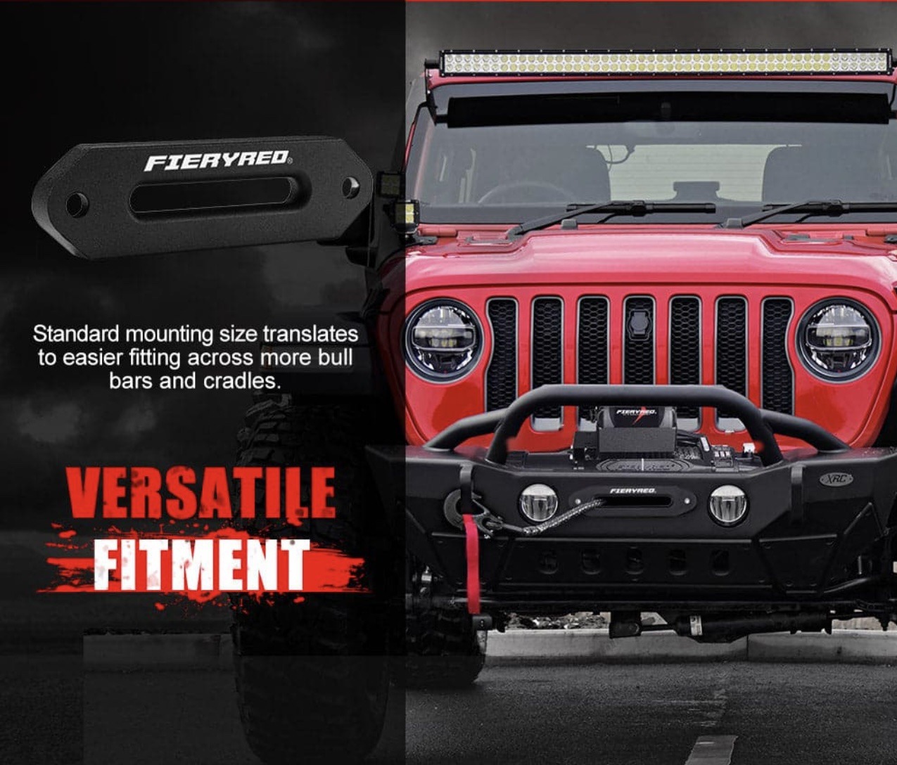 Fieryred 13000lb 12V Electric Winch Synthetic Rope - view 2